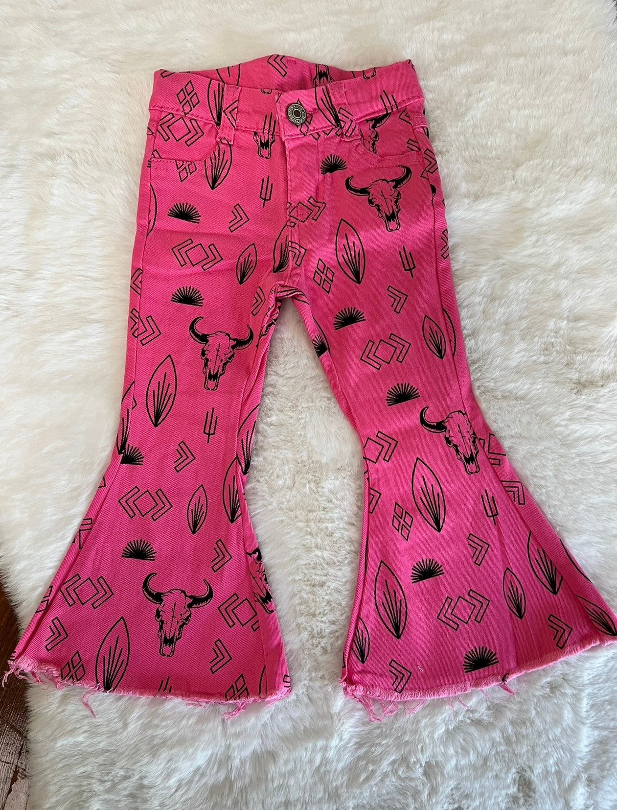 Pink Western Flare Jeans