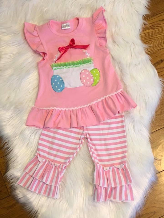 Pink Stripe Easter Basket Outfit