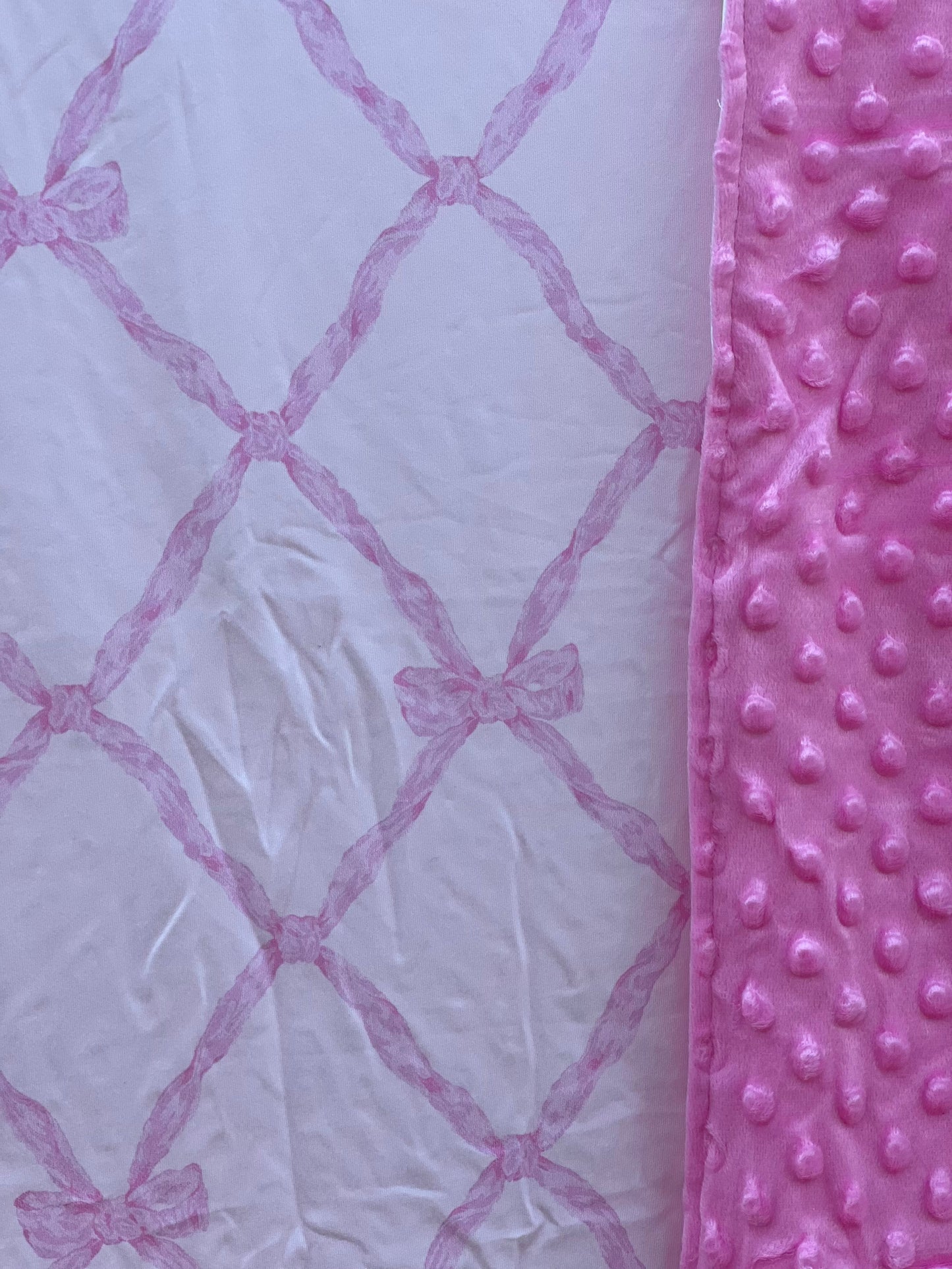 Pink Bow Minky Blanket