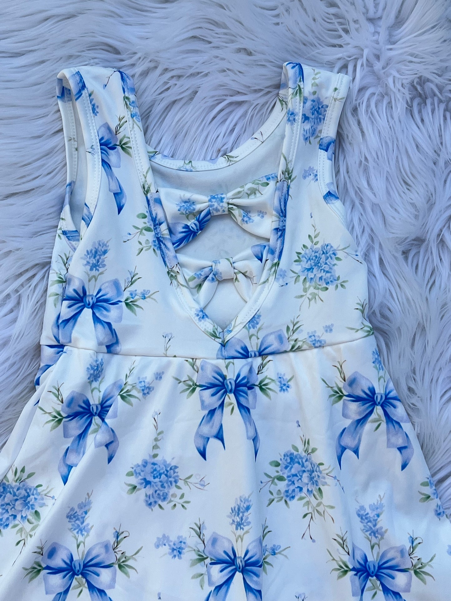 Blue Floral Athletic Dress (1-15 days to ship item)
