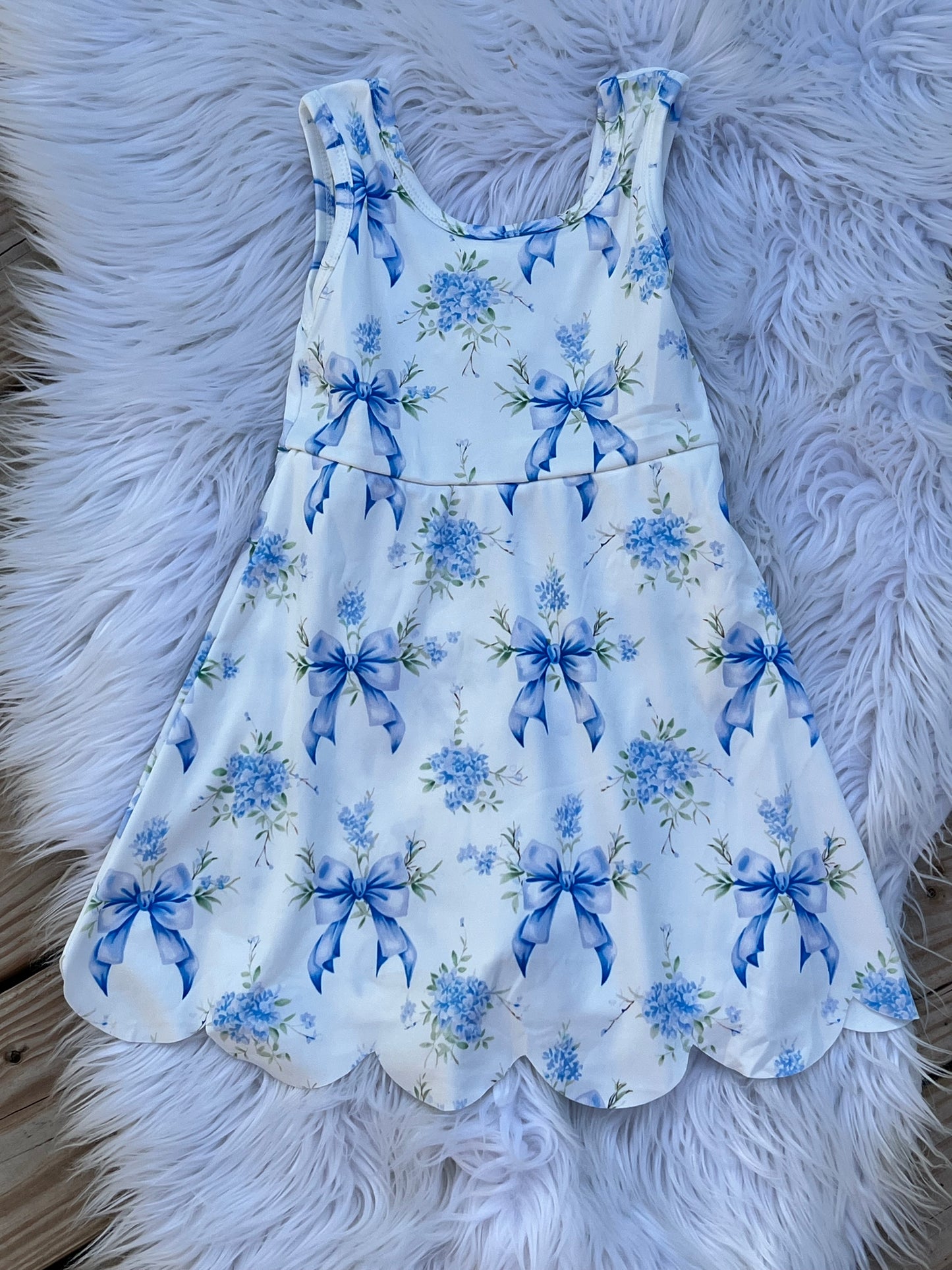 Blue Floral Athletic Dress (1-15 days to ship item)