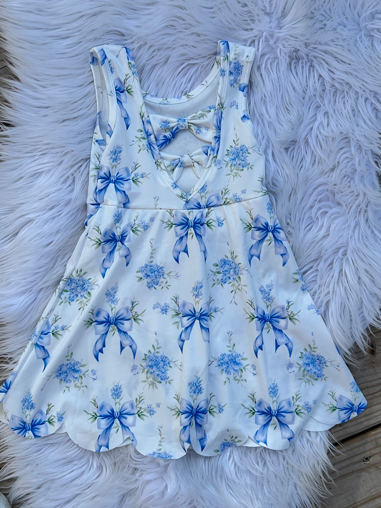 Blue Floral Athletic Dress (1-15 days to ship item)