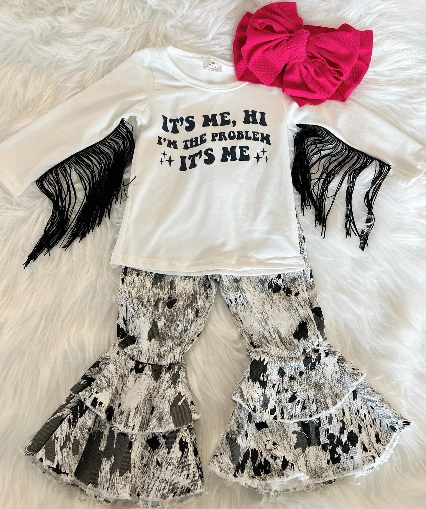 Oil Spill Double ruffle Jeans