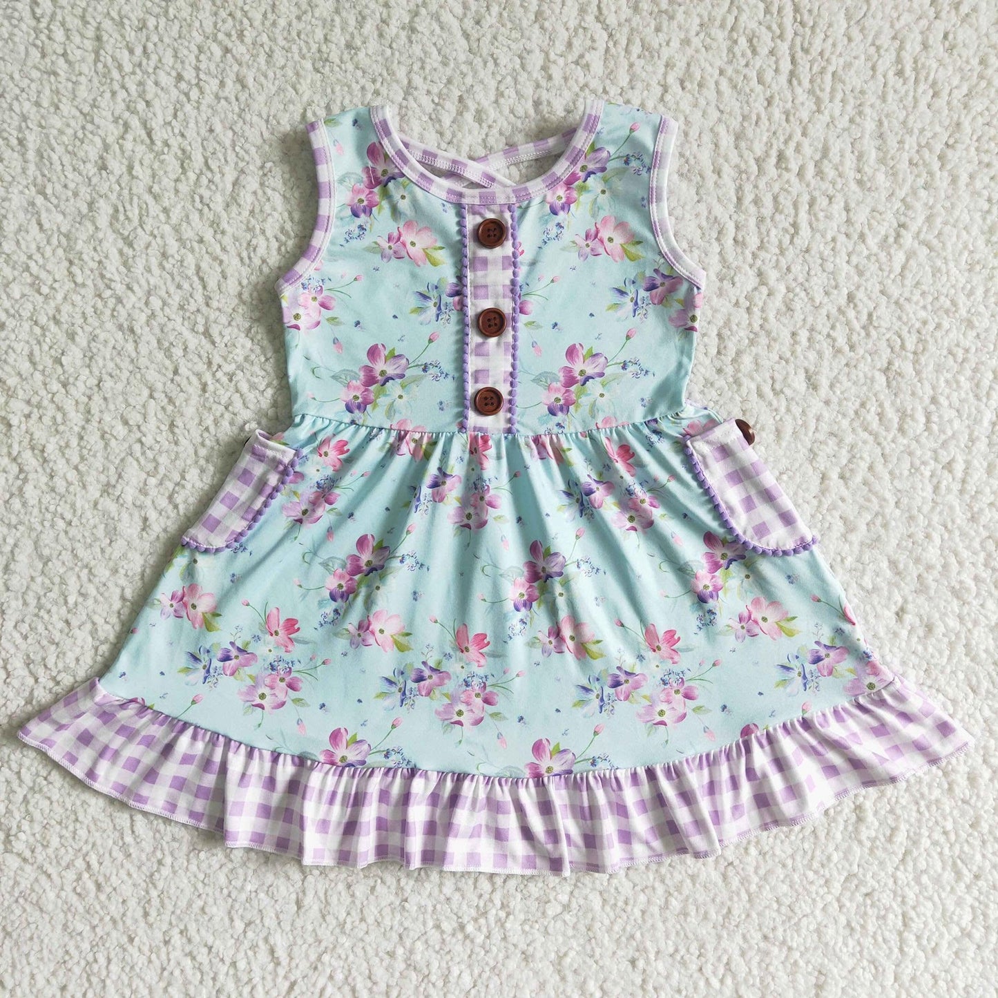Lavender and Gingham Dress