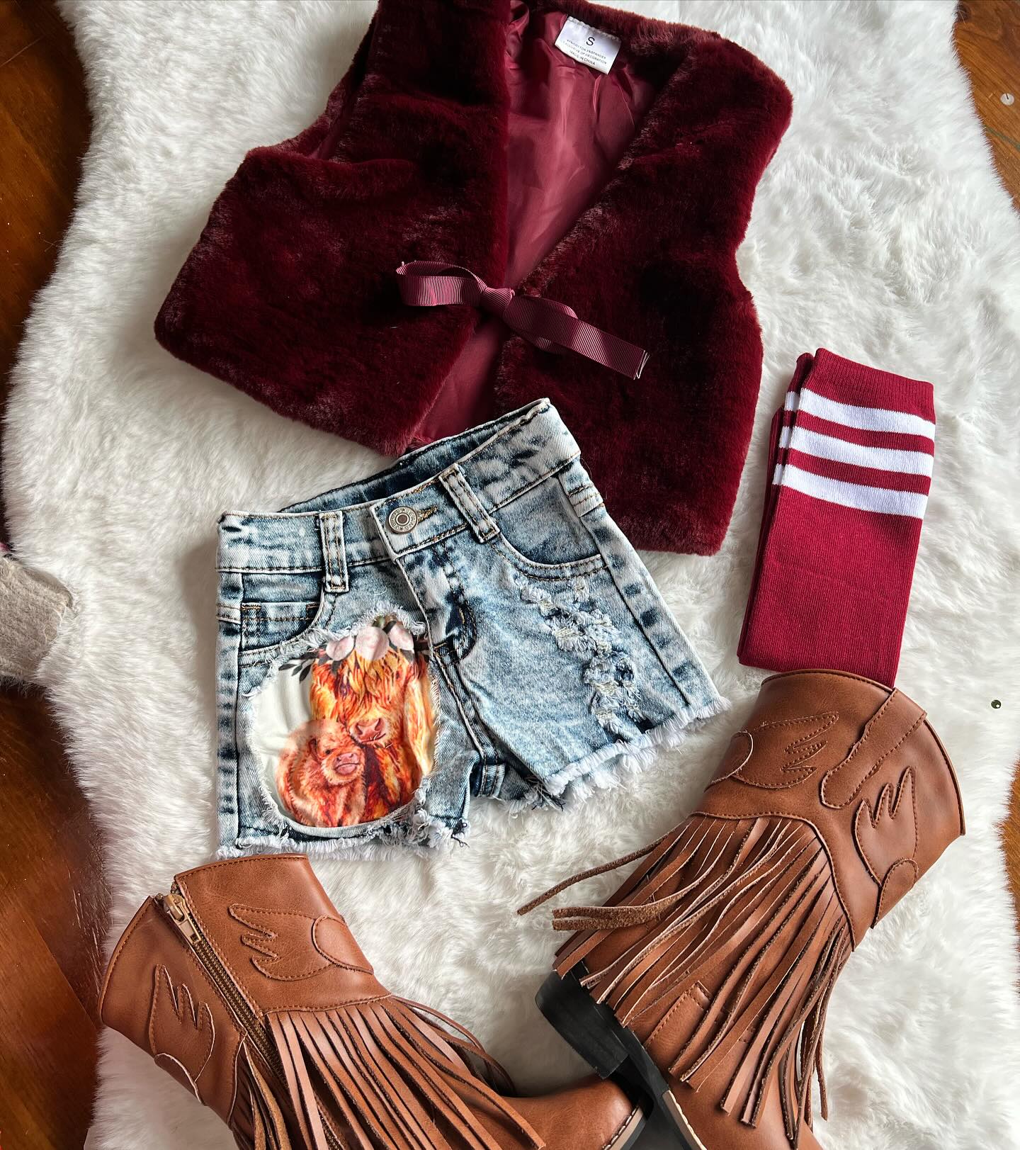 Burgundy Fur Vest