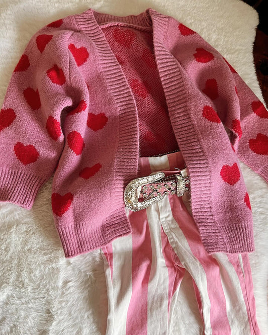 Pink Heart Cardigan