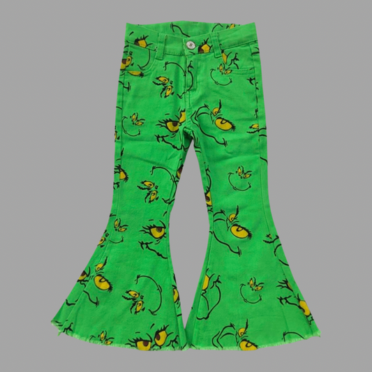 Green Christmas Jeans Flare Girls