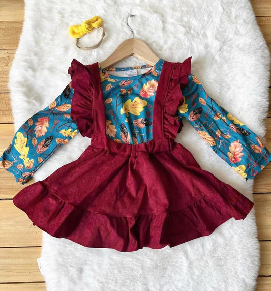 Fall Leaves Suspender Dress