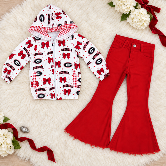 Red Bow Zip Jacket
