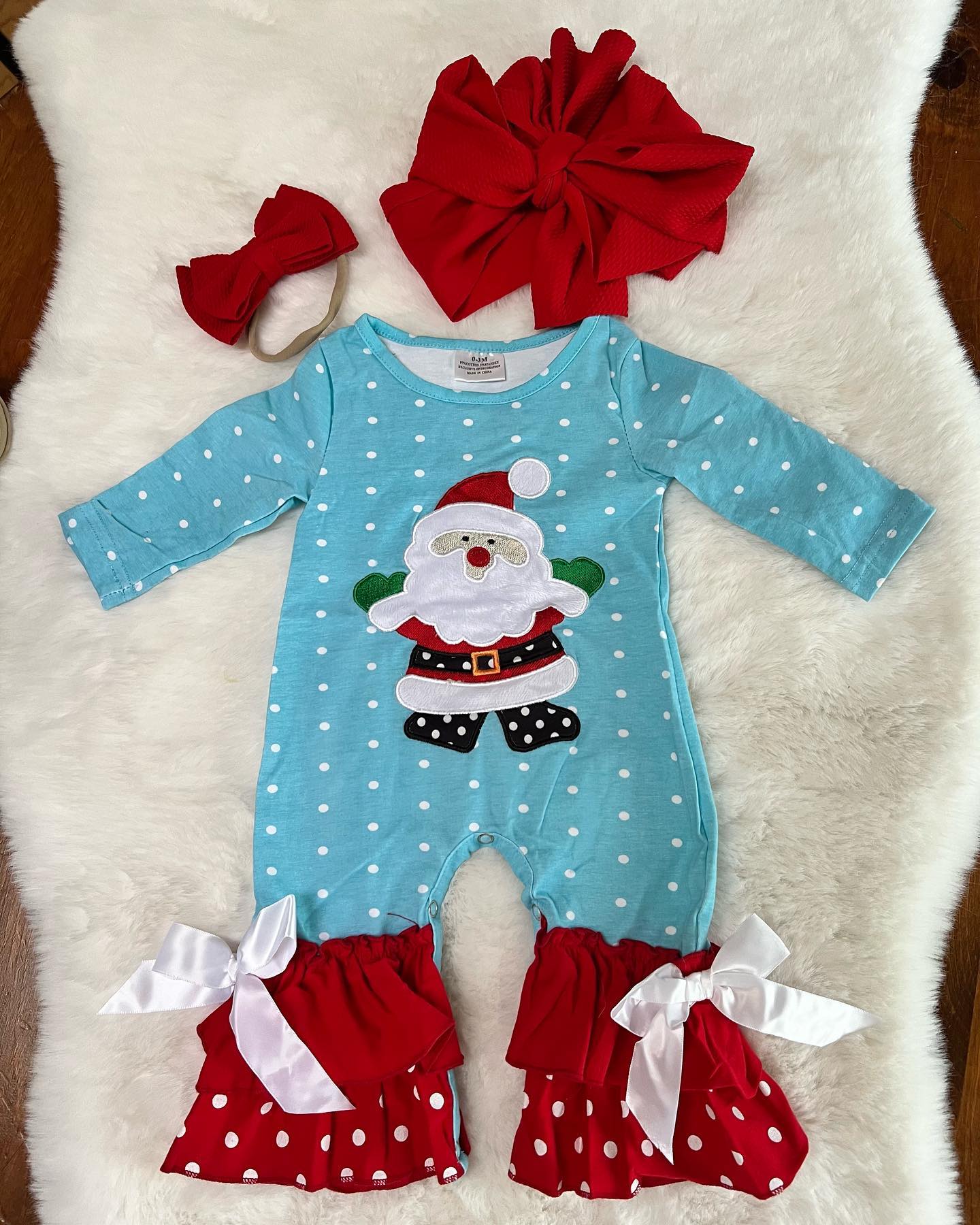 Blue Santa Romper