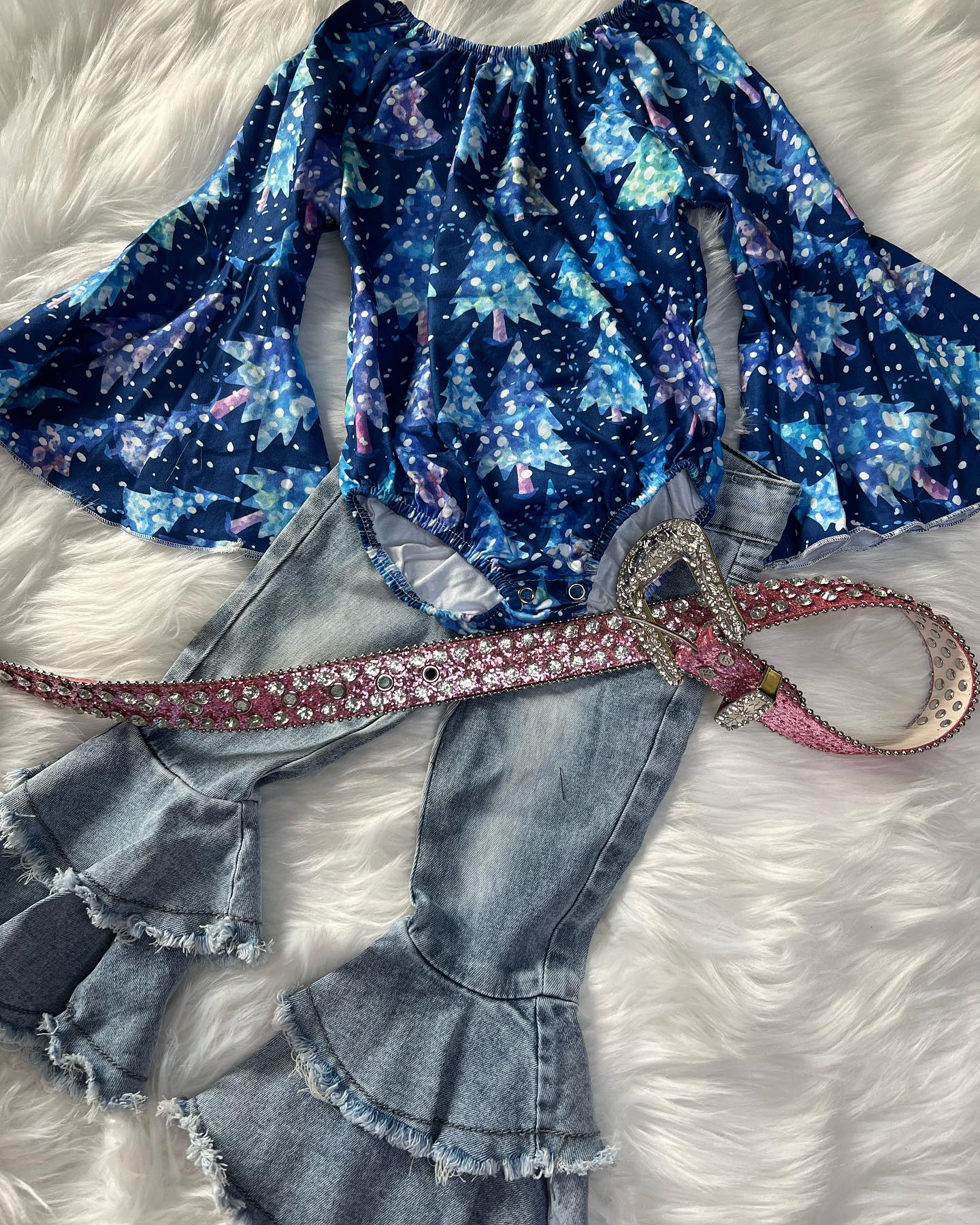 Blue Night Tree Romper