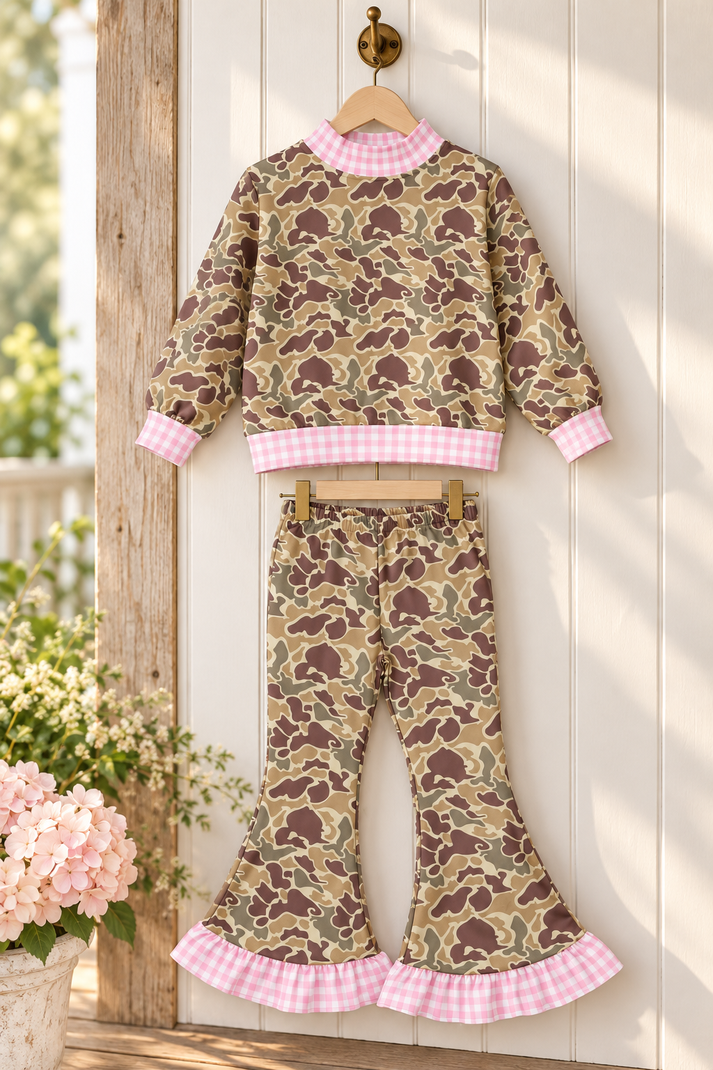 Camo and Pink Gingham Rendy Set