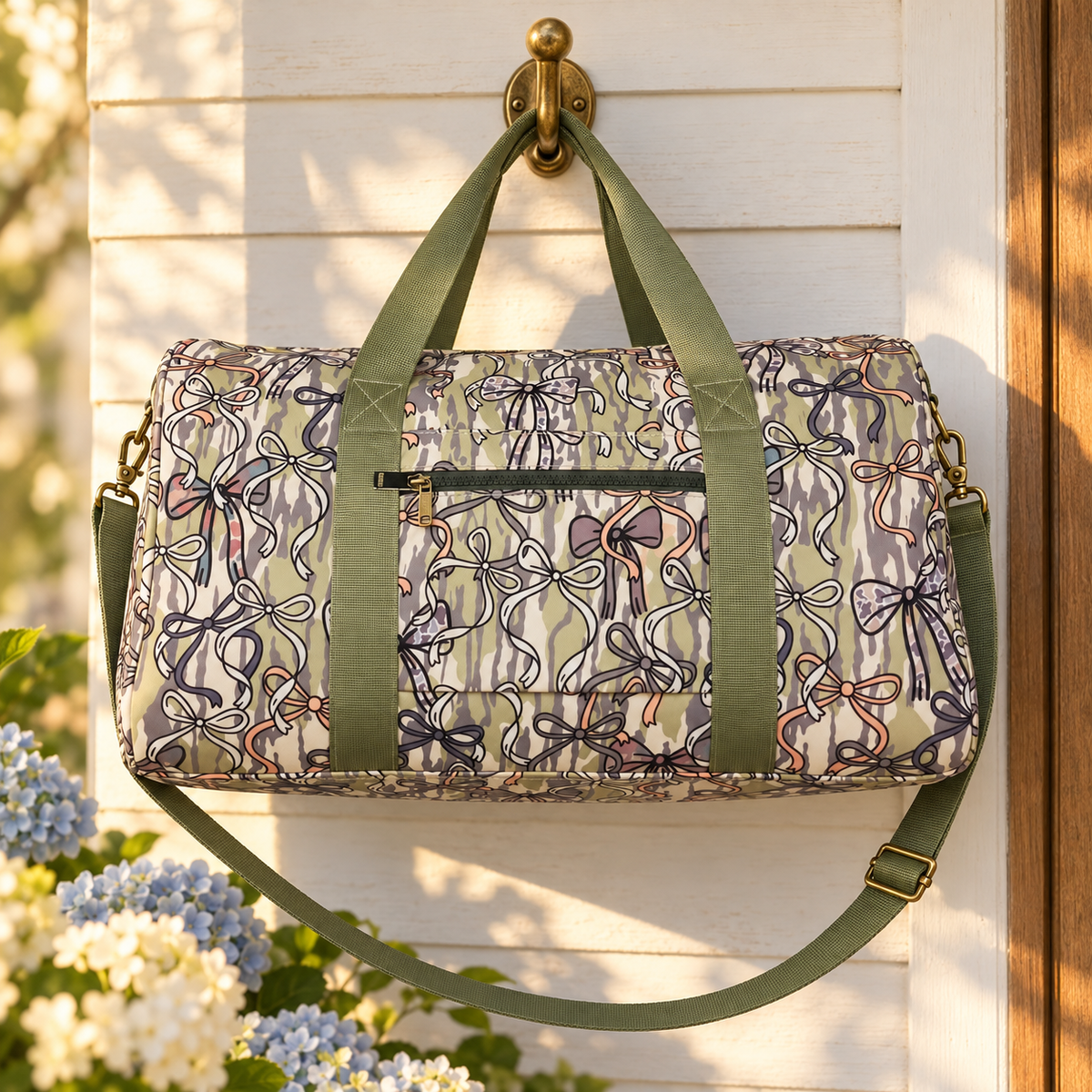 Bows and Camo Duffle Bag