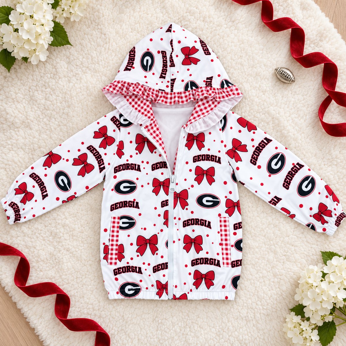 Red Bow Zip Jacket
