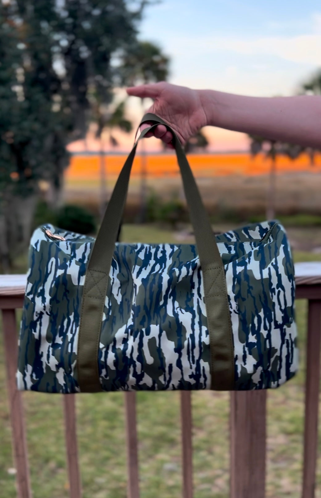 3 Green Tree Camo Duffle Bag