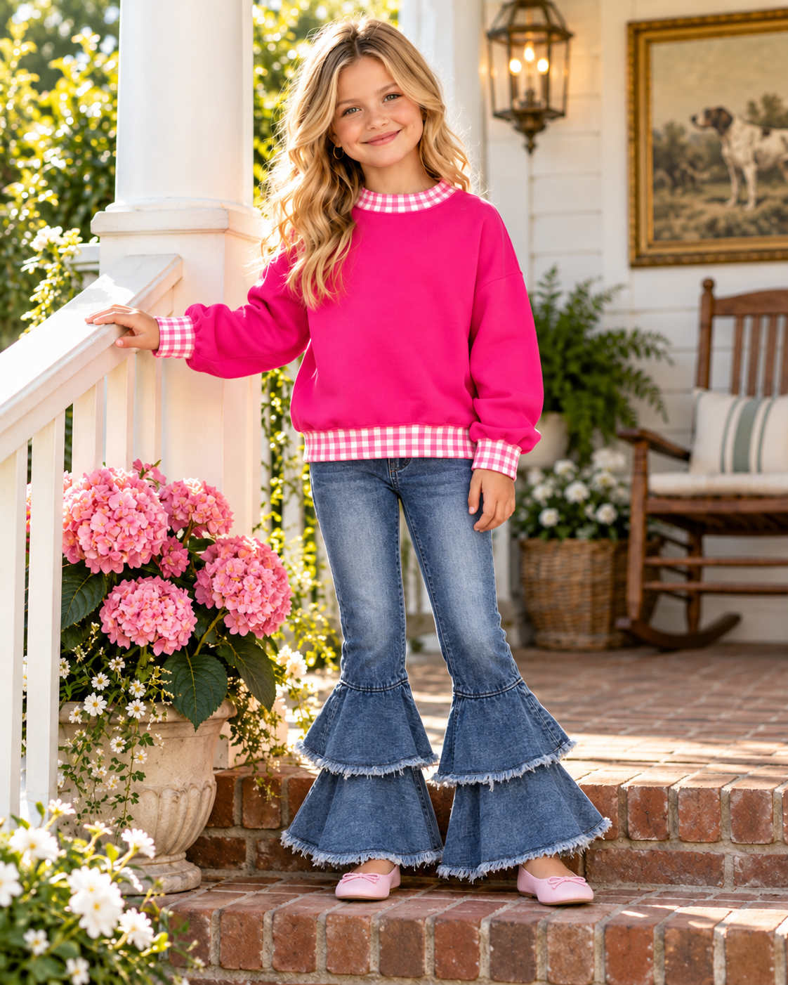 Hot Pink Gingham Sweater